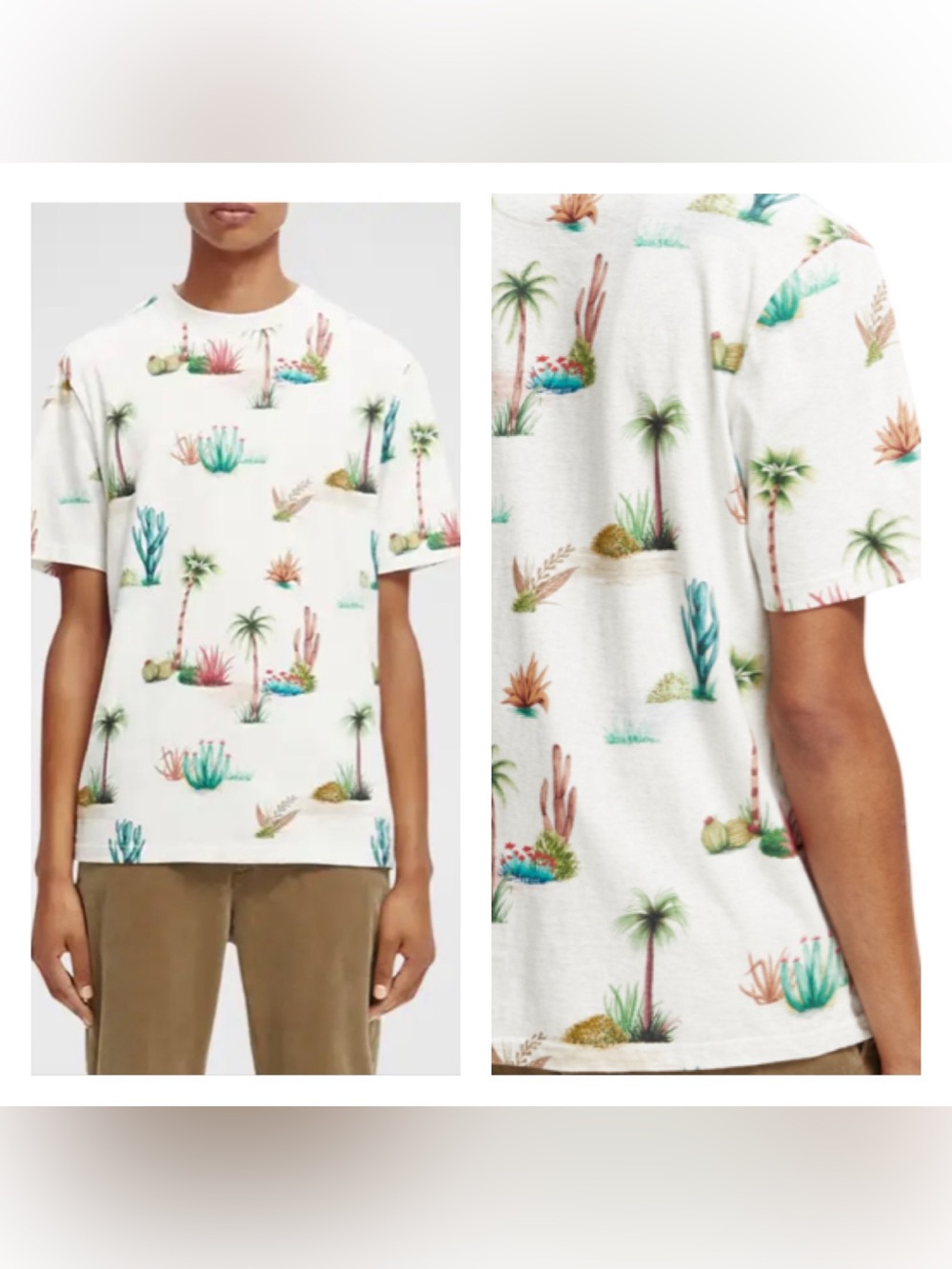 Scotch & Soda Men's Cactus Print T-Shirt Men’s XL‎ Weekend Edition Southwestern